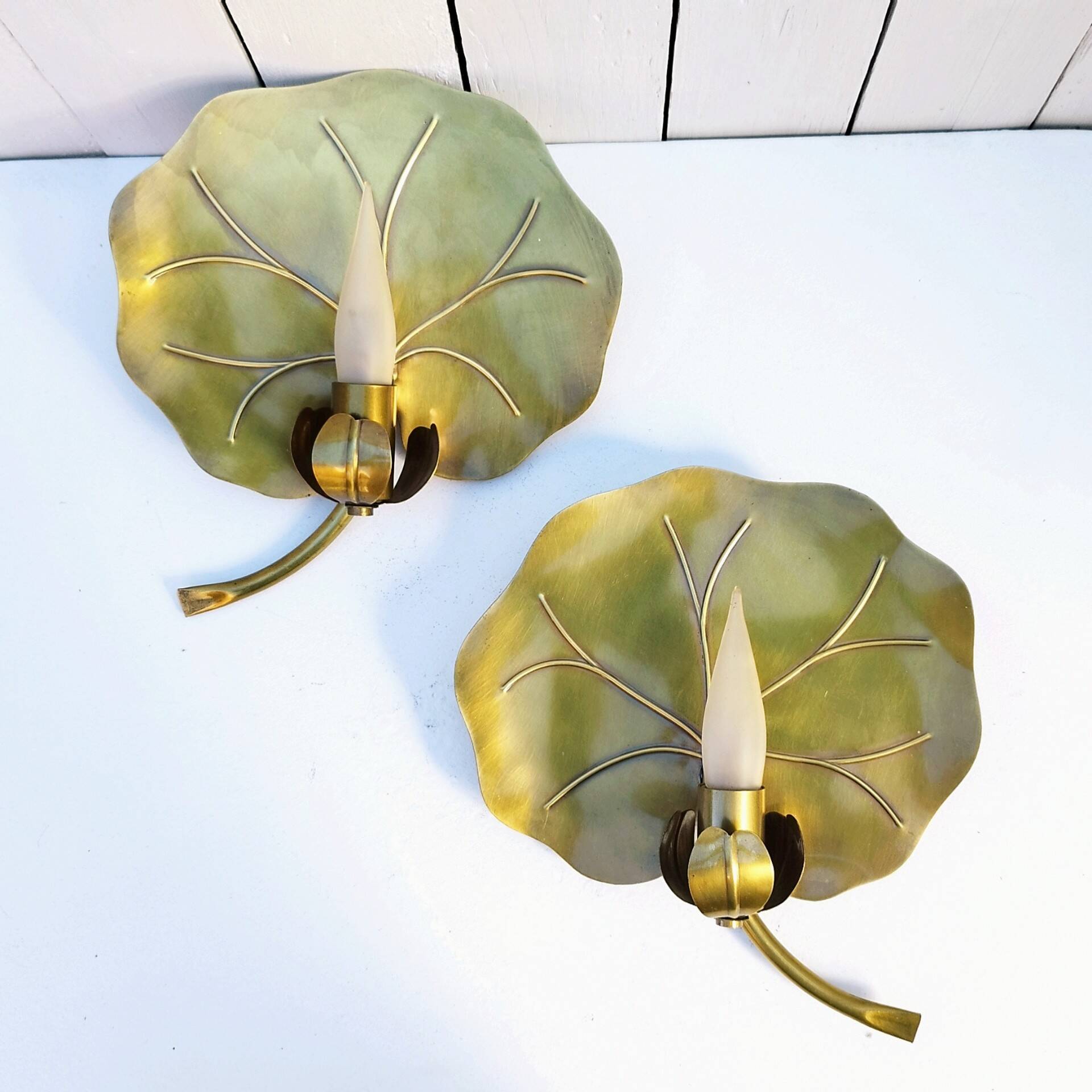 Design 70 water lily brass wall lights