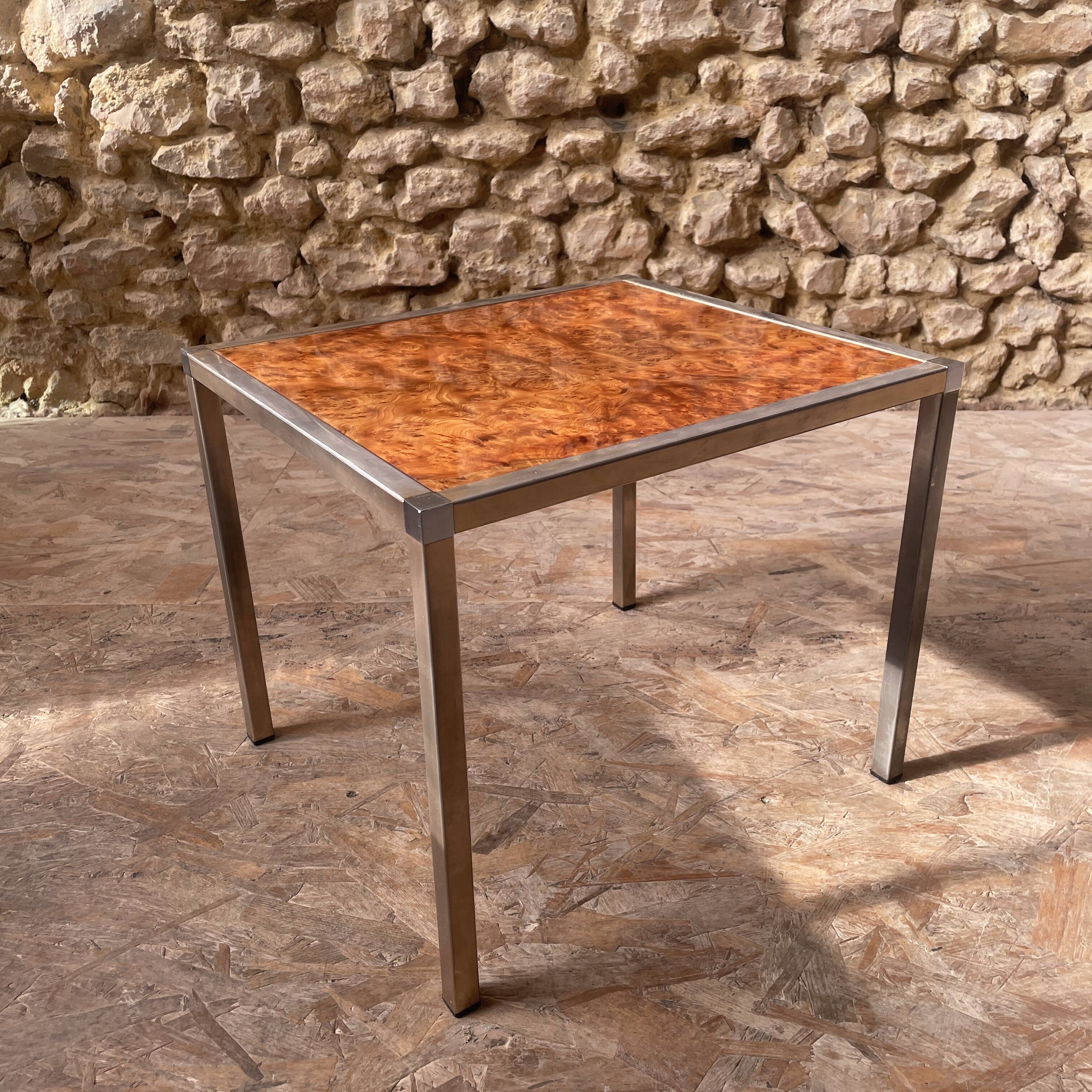Burr walnut side table - 90s