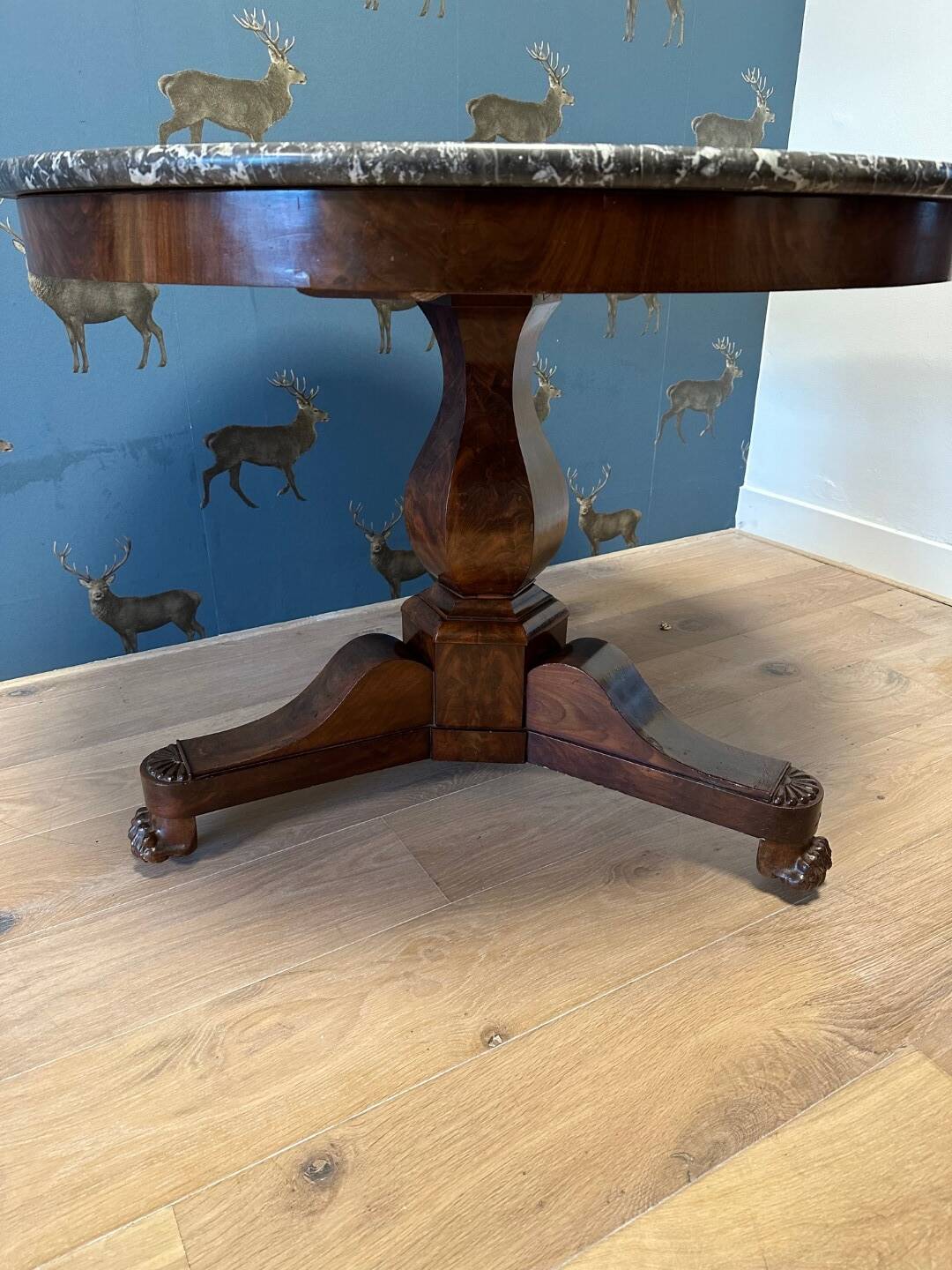 Antique gueridon table with marble top