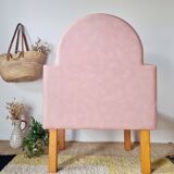 Vintage fan-back armchair – Art Deco style – Powder pink