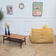 Vintage yellow angle Togo by Michel Ducaroy