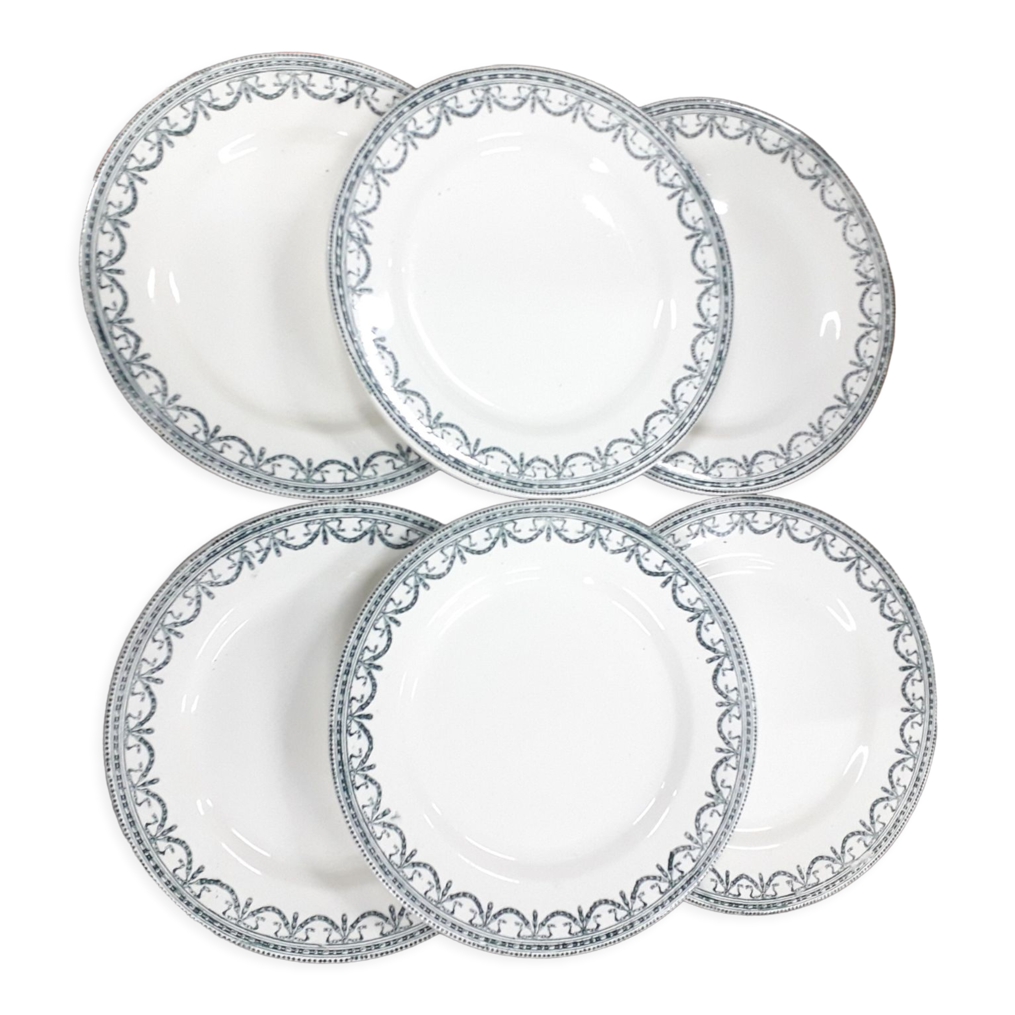 6 plates " iron earth " Salins n garland Louis XVI