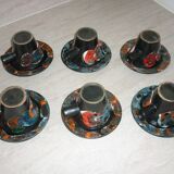 Service 6 cups and sub-cups fat lava from the 60s