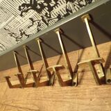 set of 5 1930 brass coat hooks