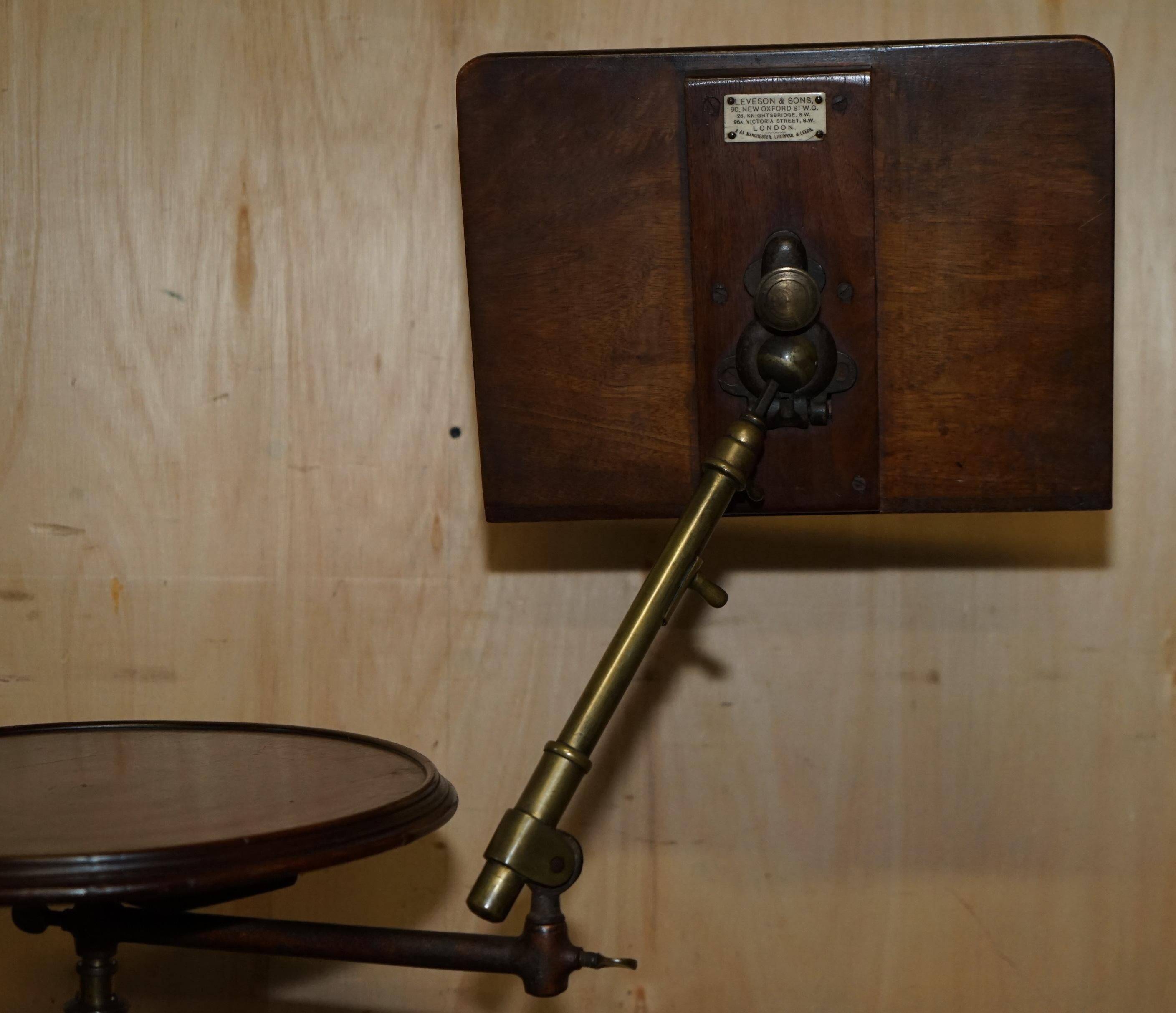 Adjustable Victorian reading or music table Leveson & Son metal