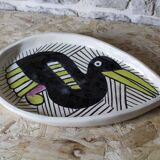 Ceramic dish with bird decoration Reine Steenbakkers