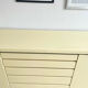 Buffet Jean-Claude Mahey in beige lacquer and brass – circa 1970