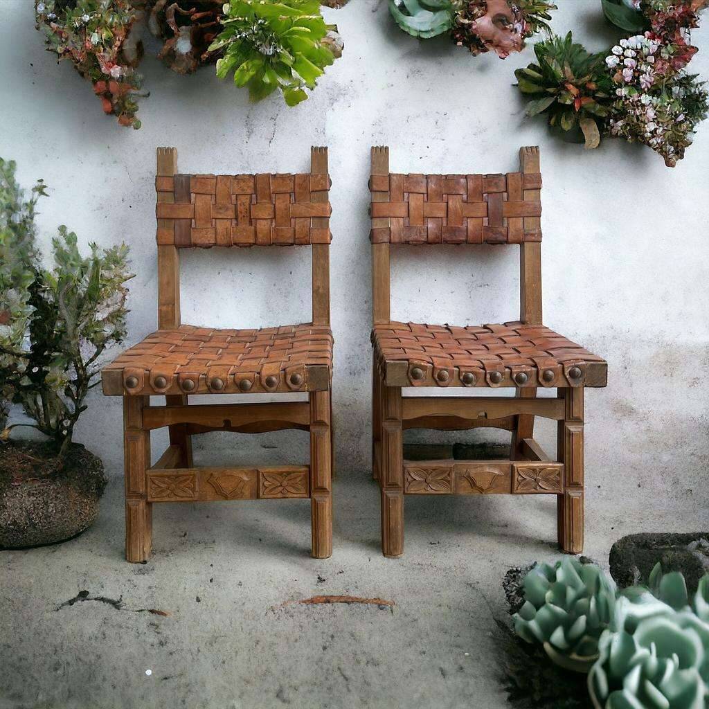 Set of 2 vintage spanish brutalist navarro argudo chairs | Selency