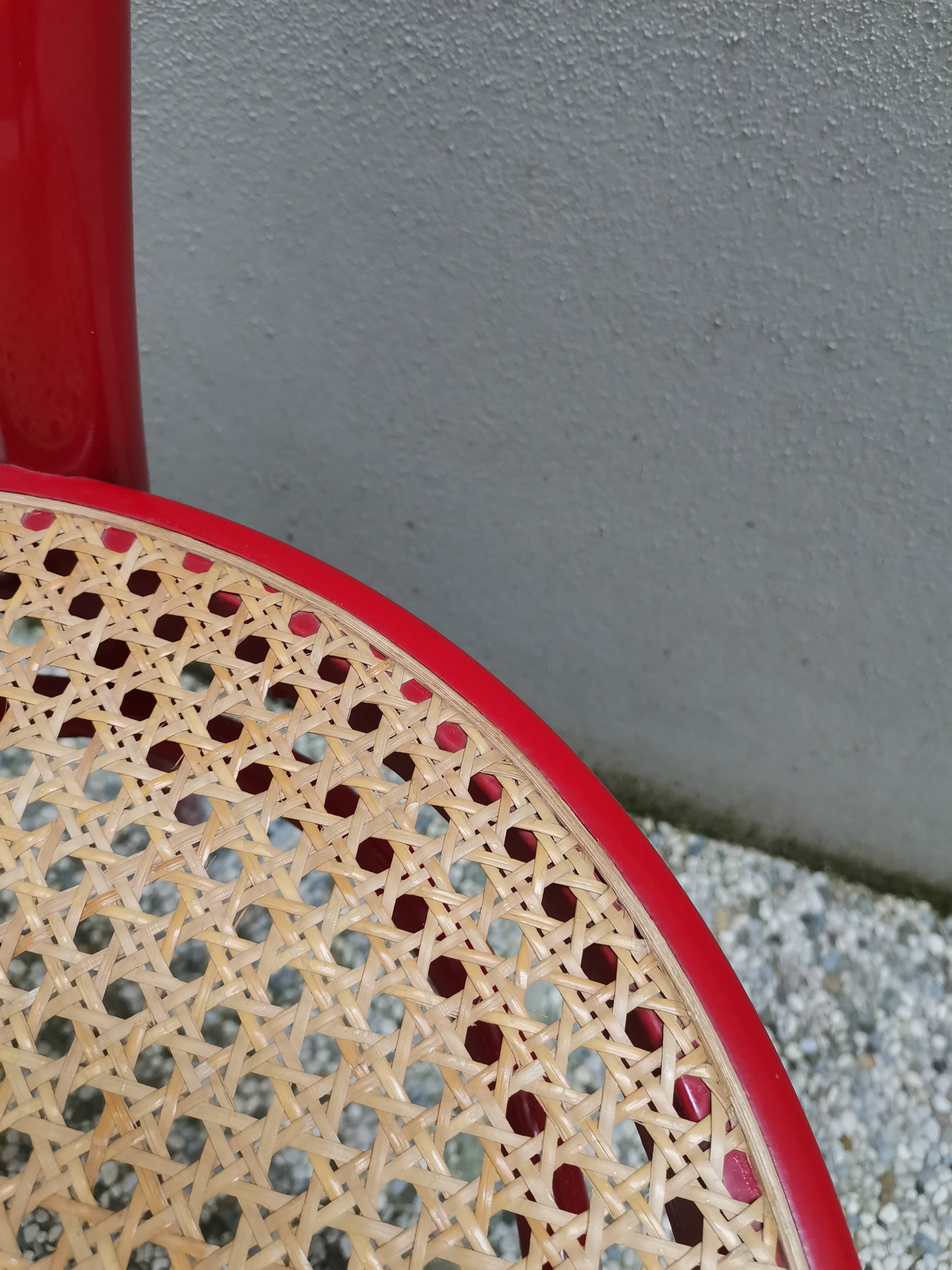 Chaise de salle à manger rouge, années 1980
