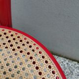 Chaise de salle à manger rouge, années 1980