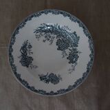 Old faience plate old St Amand decoration Daisy blue flowers