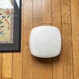 Vintage wall ceiling light in white glass