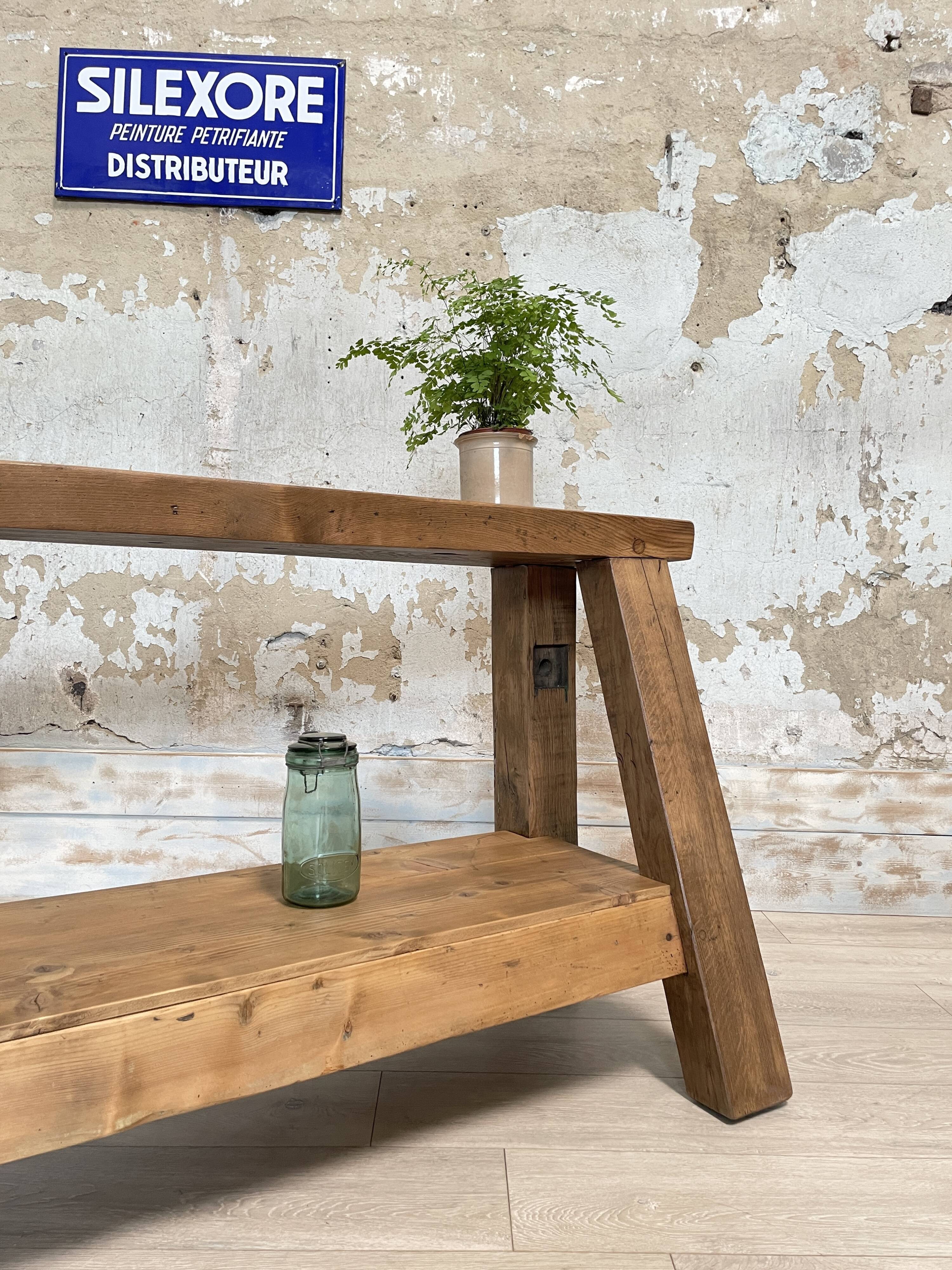 Workshop workbench in solid oak