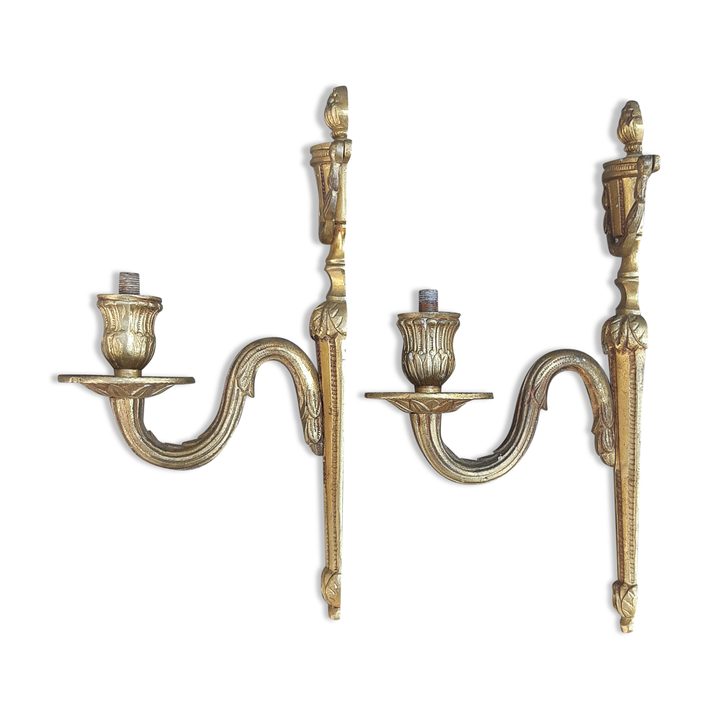 Pair of bronze wall lamps Louis XV style