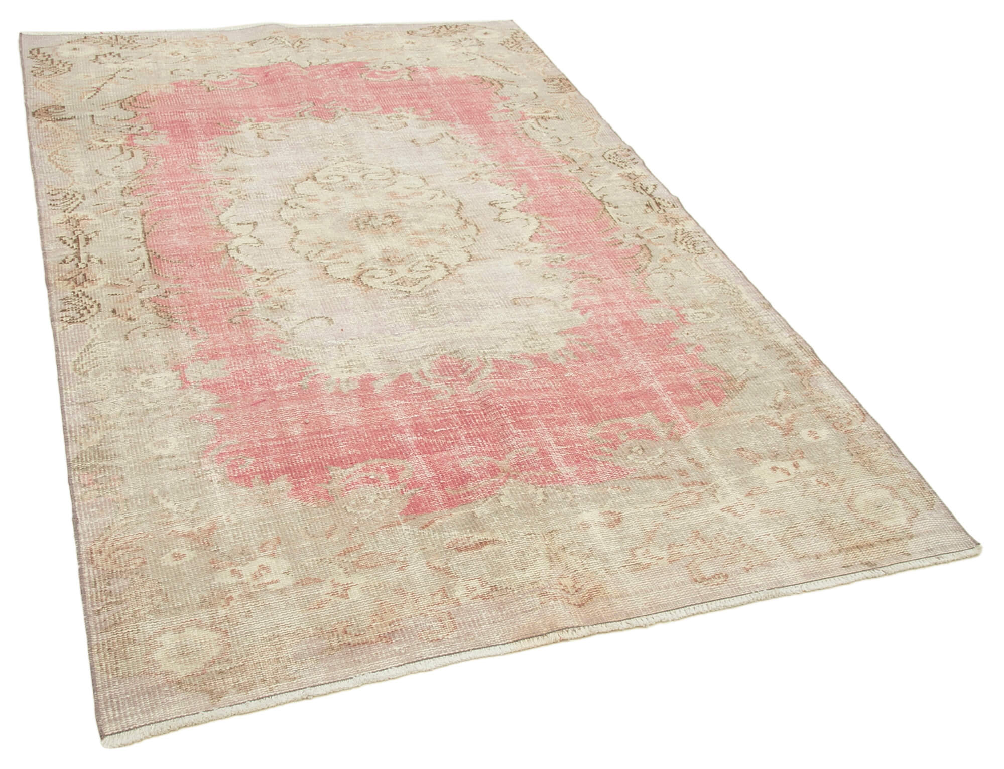 Tapis beige anatolien unique tissé à la main 147 cm x 231 cm - 38882