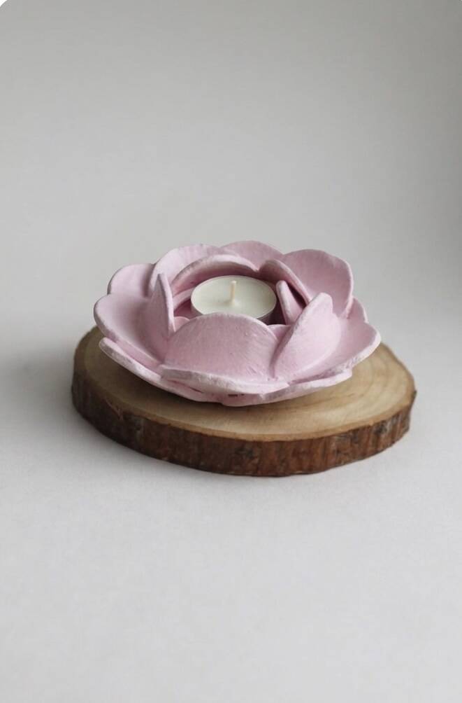 Clay candle holder