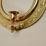 Applique murale vintage en laiton avec miroir