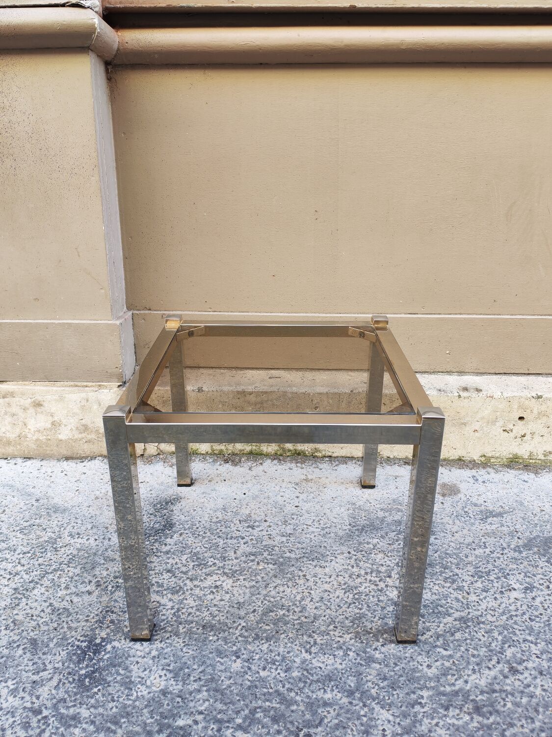 Table basse chromé vintage 1970