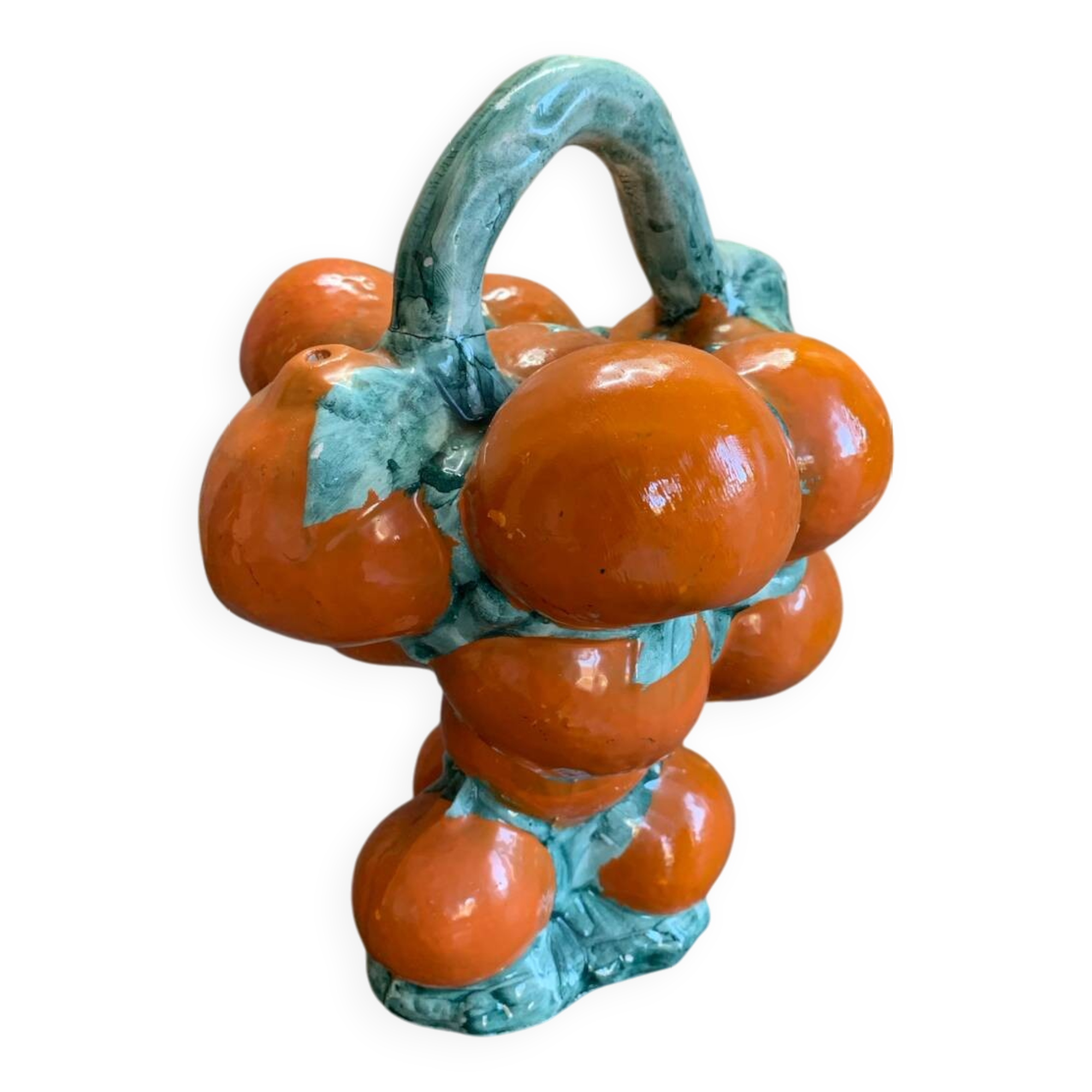 Cruche oranges en barbotine