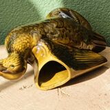Duck pitcher in slip, khaki green