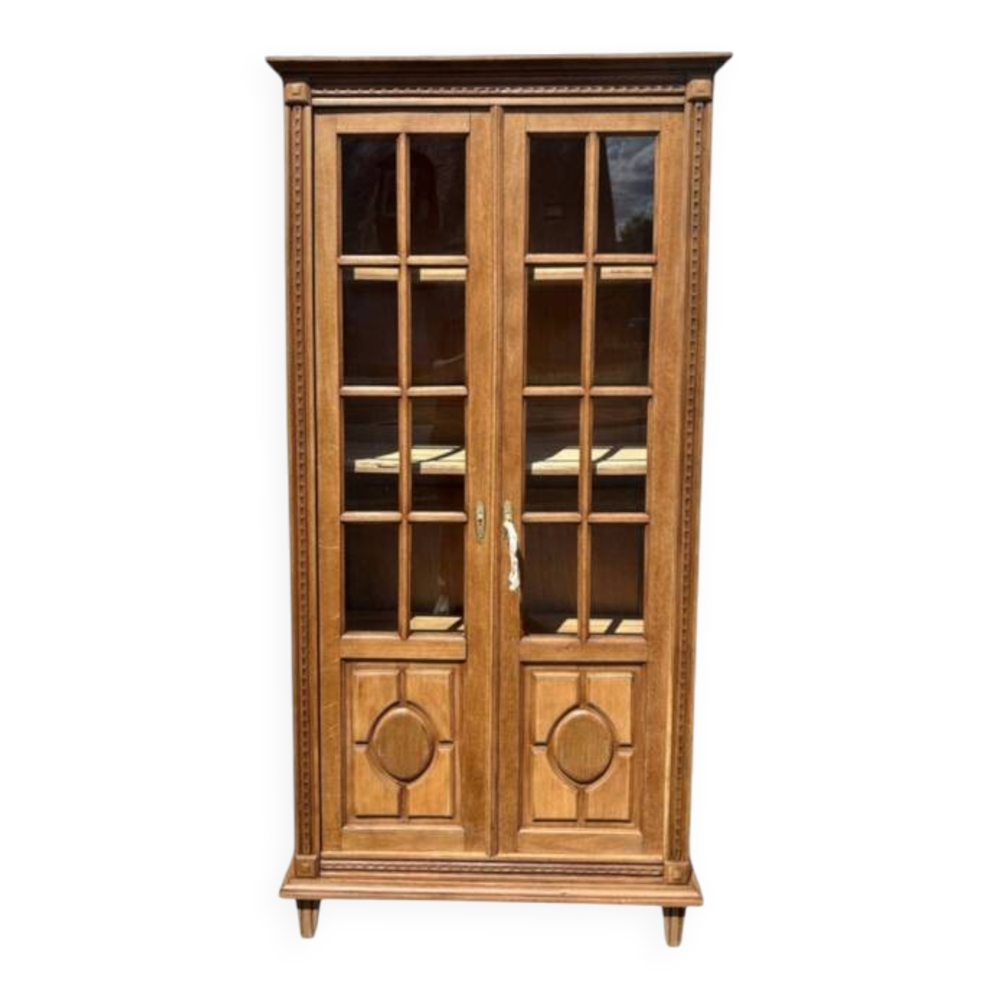 Oak display cabinet