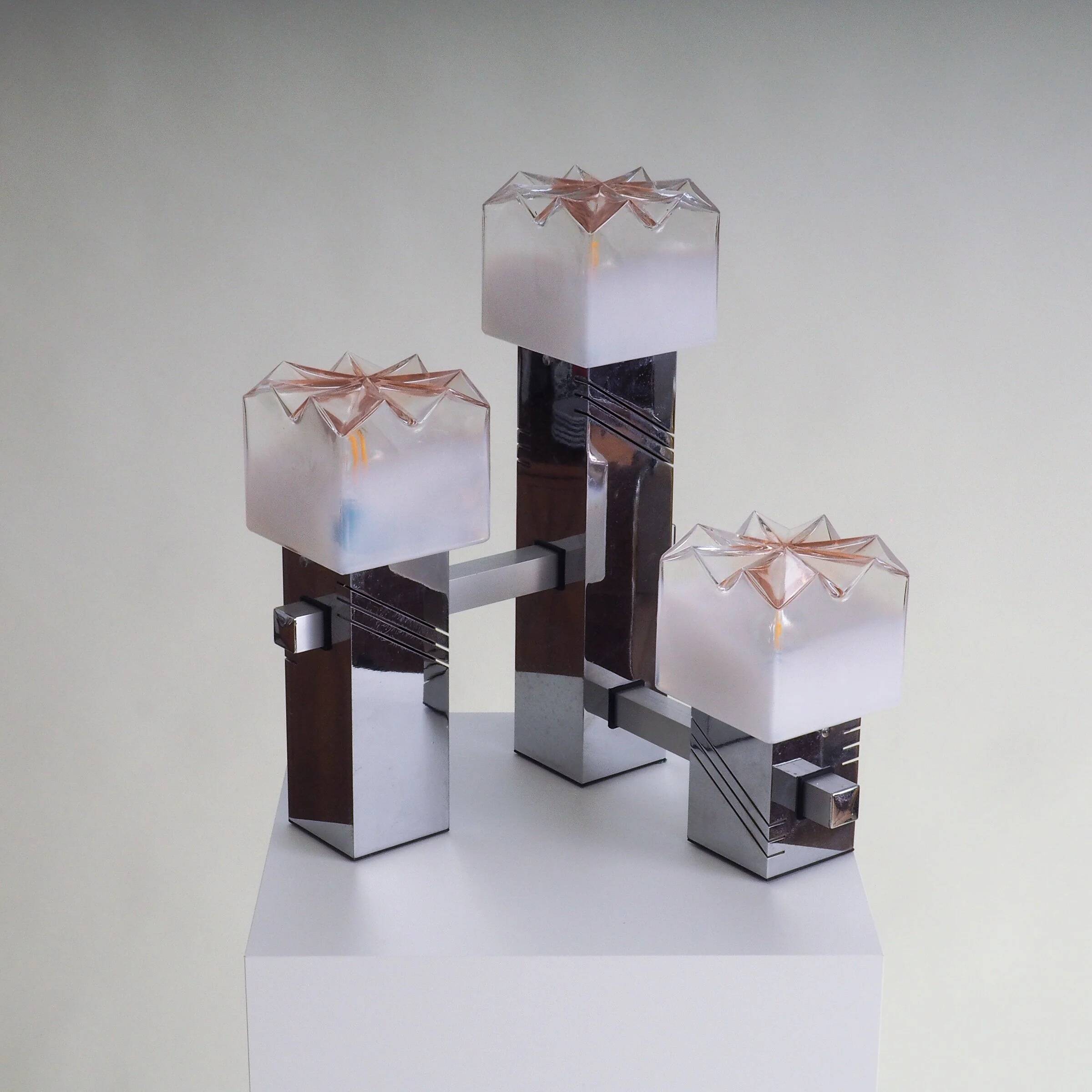 Table lamp with Murano glass shades by Gaetano Sciolari