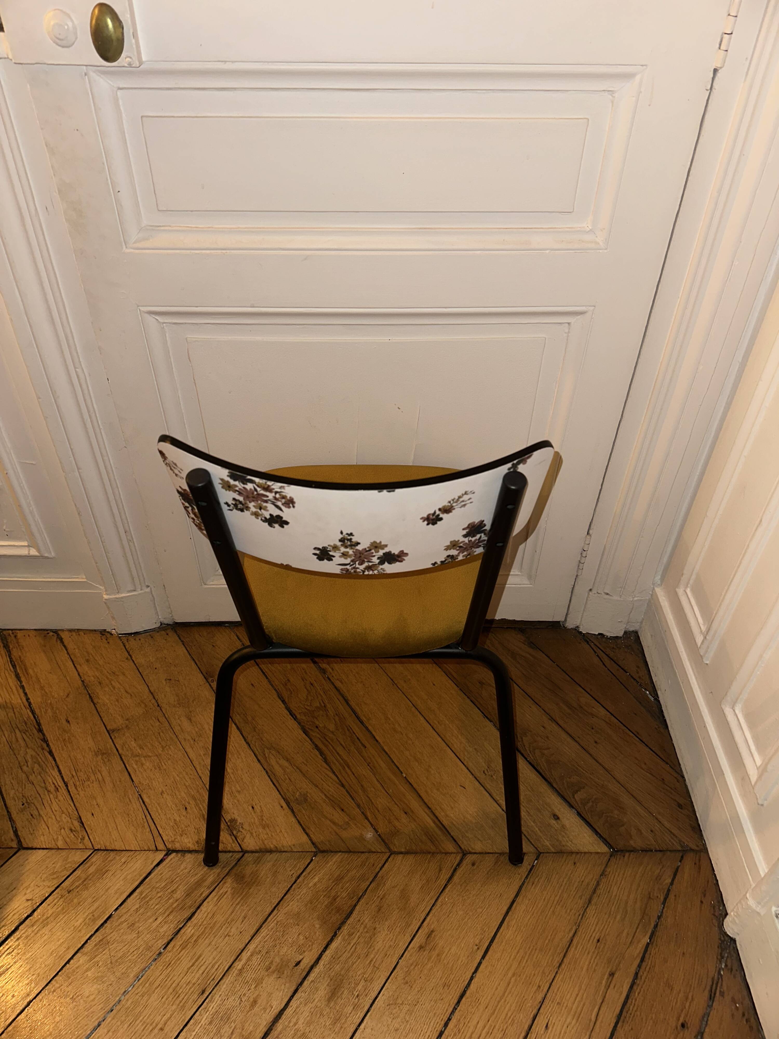 Suzie chair with printed backrest and velvet seat - Les Gambettes