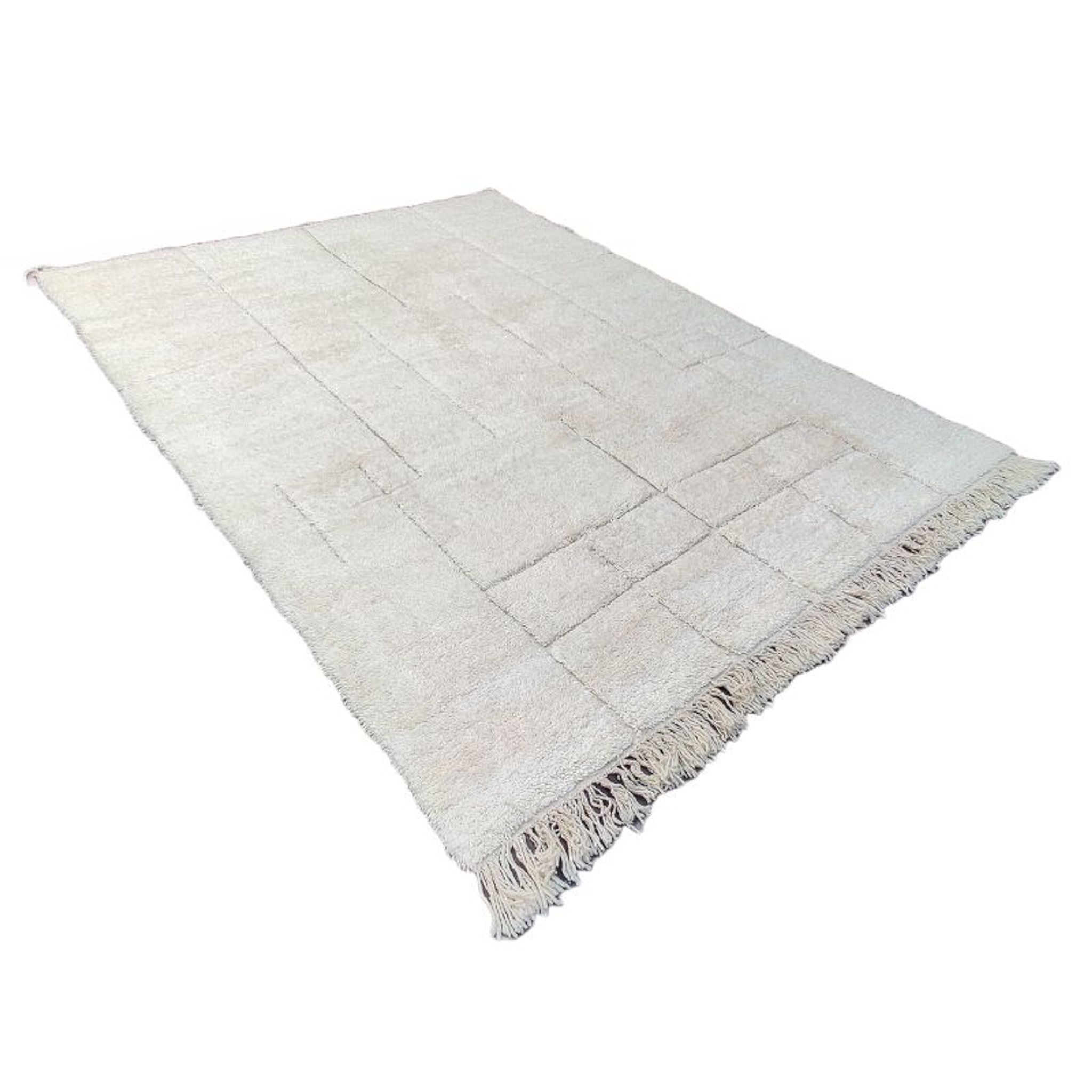 Tapis berbère graphique blanc 215x300 cm