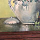 Oil on panel bouquet signed