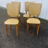 Set of 4 vintage chairs from the 50s and 60s in Scandinavian style.