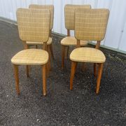 Set of 4 vintage chairs from the 50s and 60s in Scandinavian style.