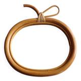 Miroir pomme vintage en rotin