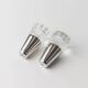 Vintage Argent Salt and Pepper Shakers with Clear Glass and Silver-Plated Caps, Conical Minimal Italian Design, 1950s