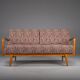 Vintage cherrywood and wool daybed from Knoll Antimott, 1950s-1960s