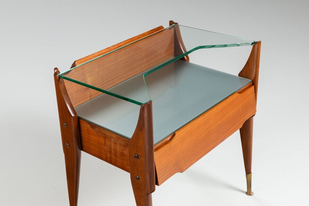 Pair of nightstands in teak La Permanente Mobili Cantù Italy 1950