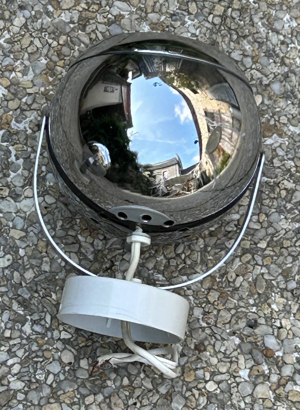 Pair of eye ball wall lights, space age, chrome, vintage, 70s