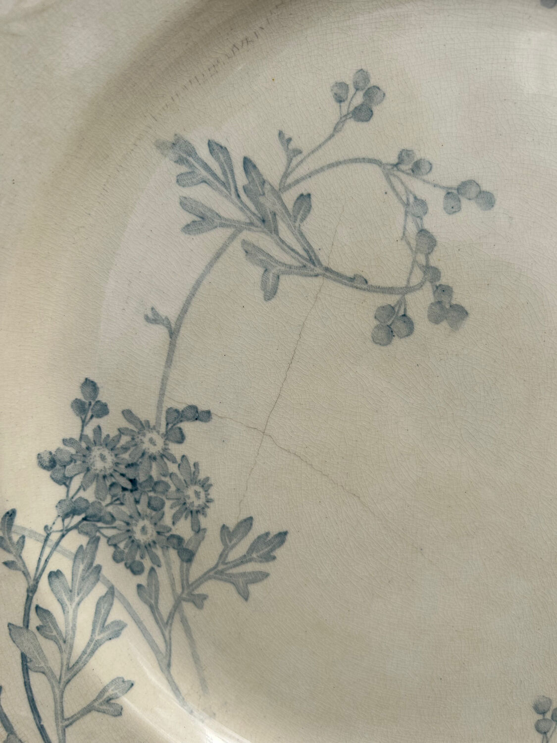 Large Magenta Creil and Montereau dish