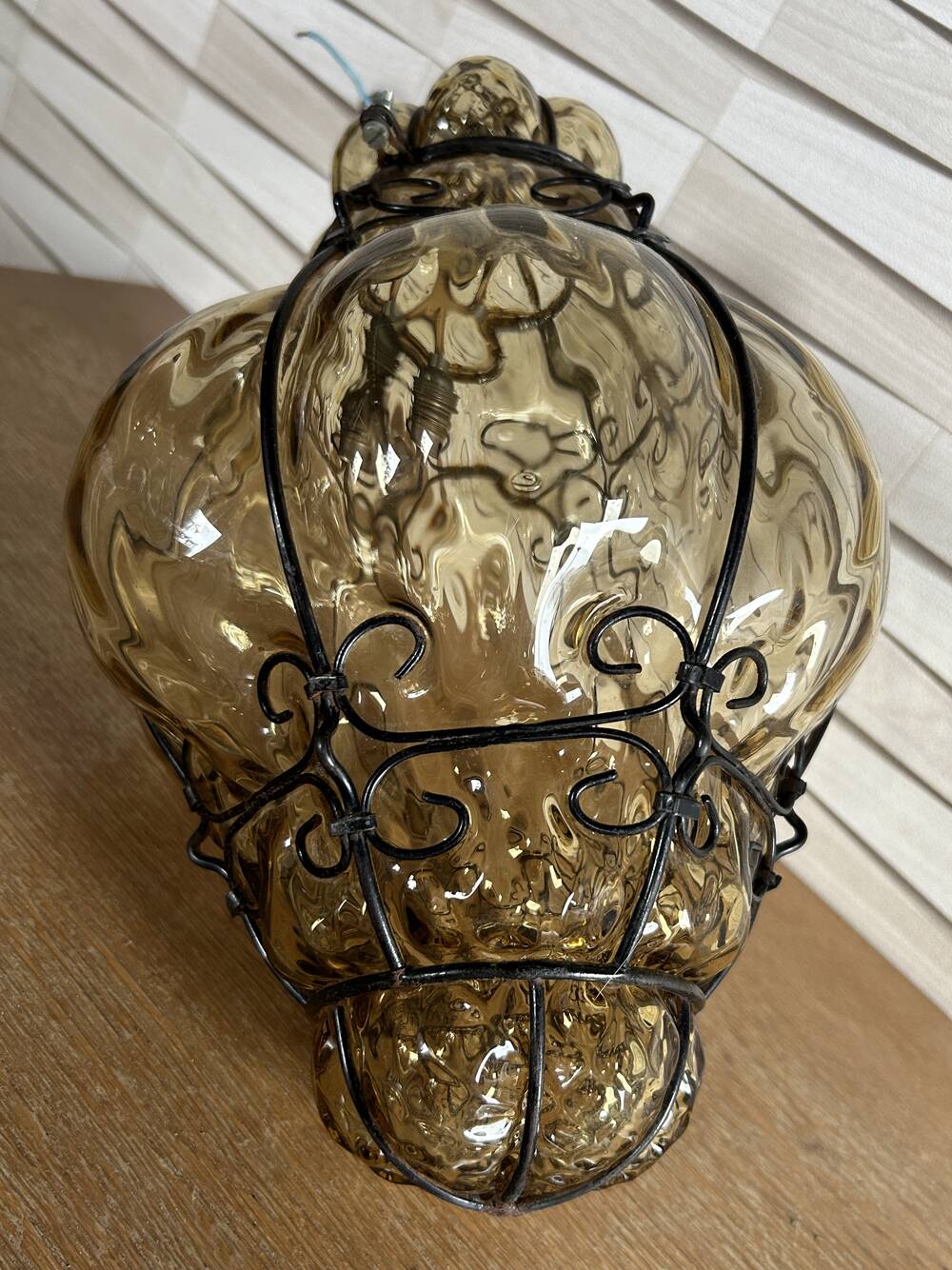 Hallway cage lantern, Murano blown glass, Venice, vintage, 1960s