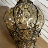 Hallway cage lantern, Murano blown glass, Venice, vintage, 1960s