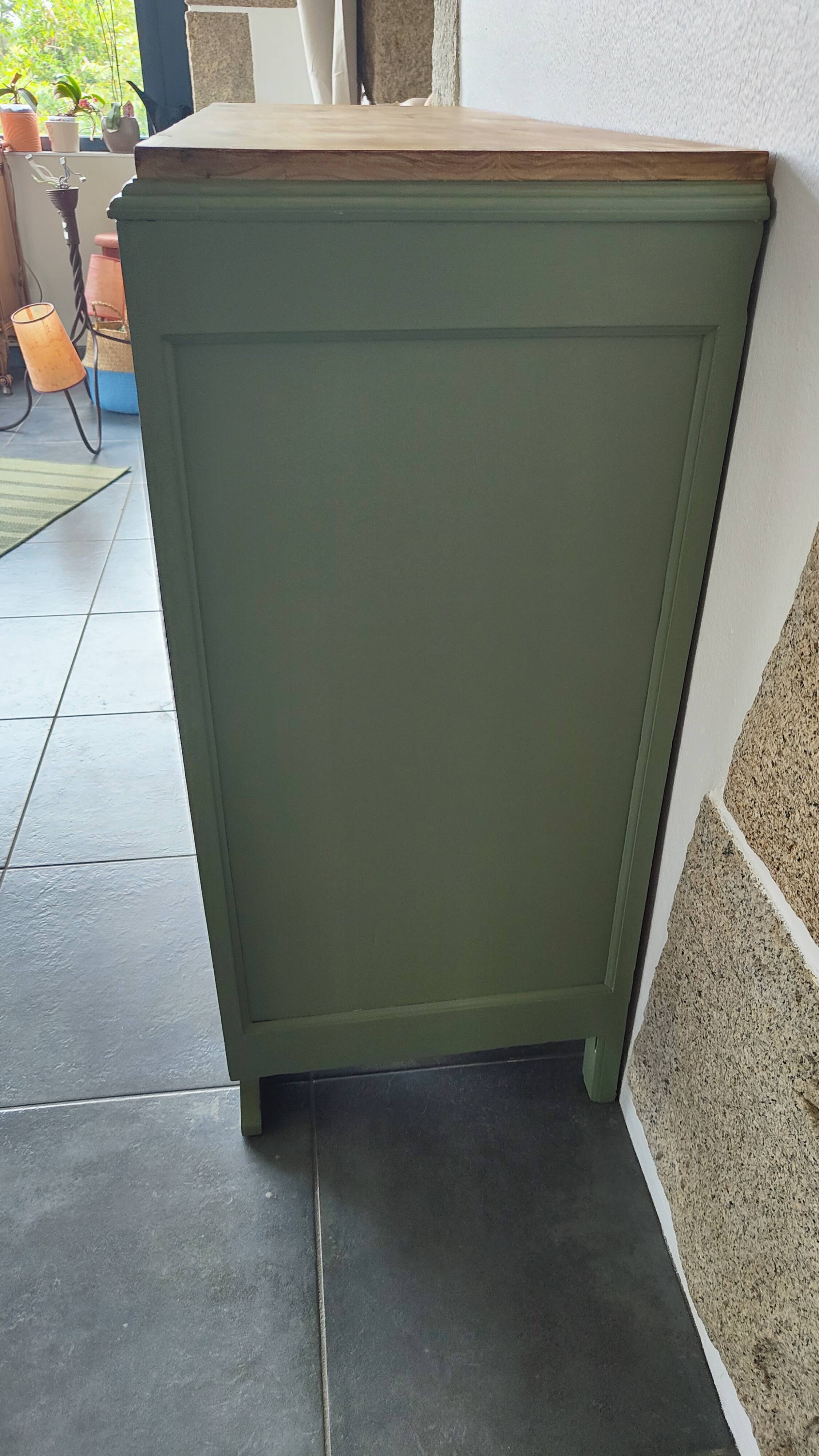 Rustic green buffet