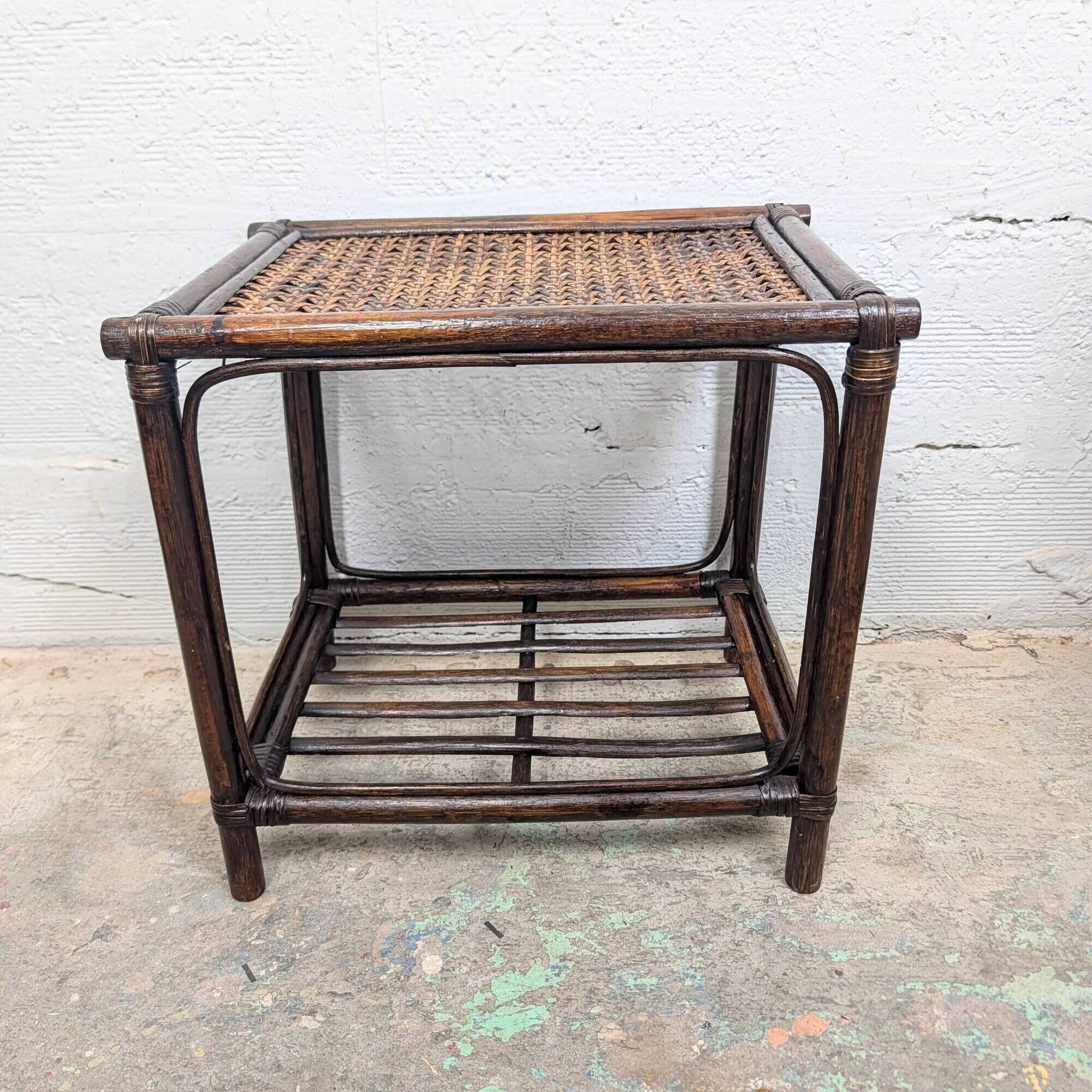 Side table in rattan and caning