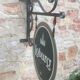 Double-sided "Loburg Beer" metal sign on wrought iron bracket
