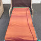 Fauteuil convertible vintage en tissu beige et marron