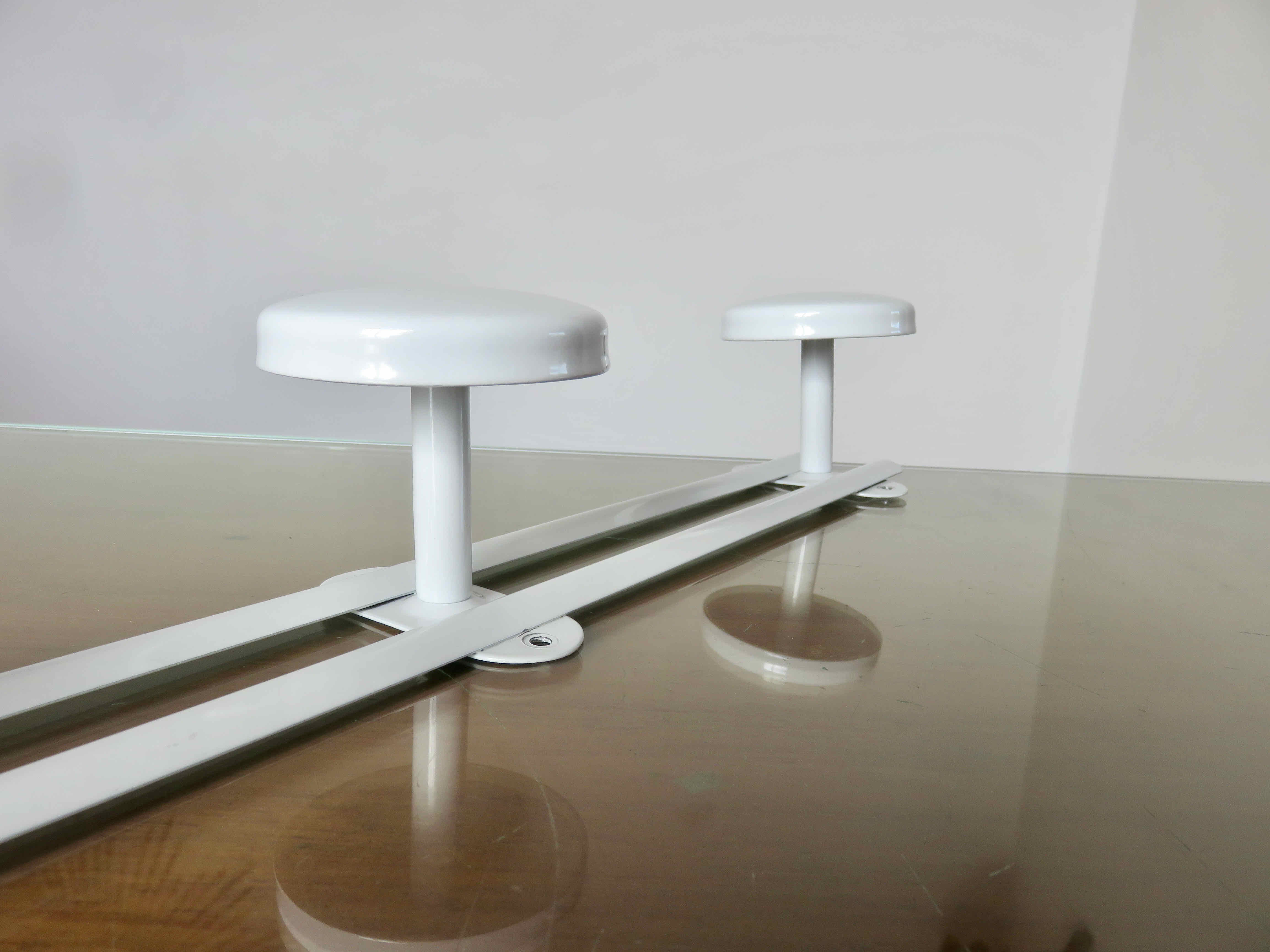 Coat rack in white lacquered metal 70s