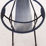 Mid-century plastic thread outdoor club chair