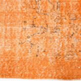 4x8 Pumpink Orange Handmade Vintage Rug, 135x247Cm SK 3194