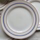 Vintage flat plates Céranord Saint-Amand red, blue, yellow stripes