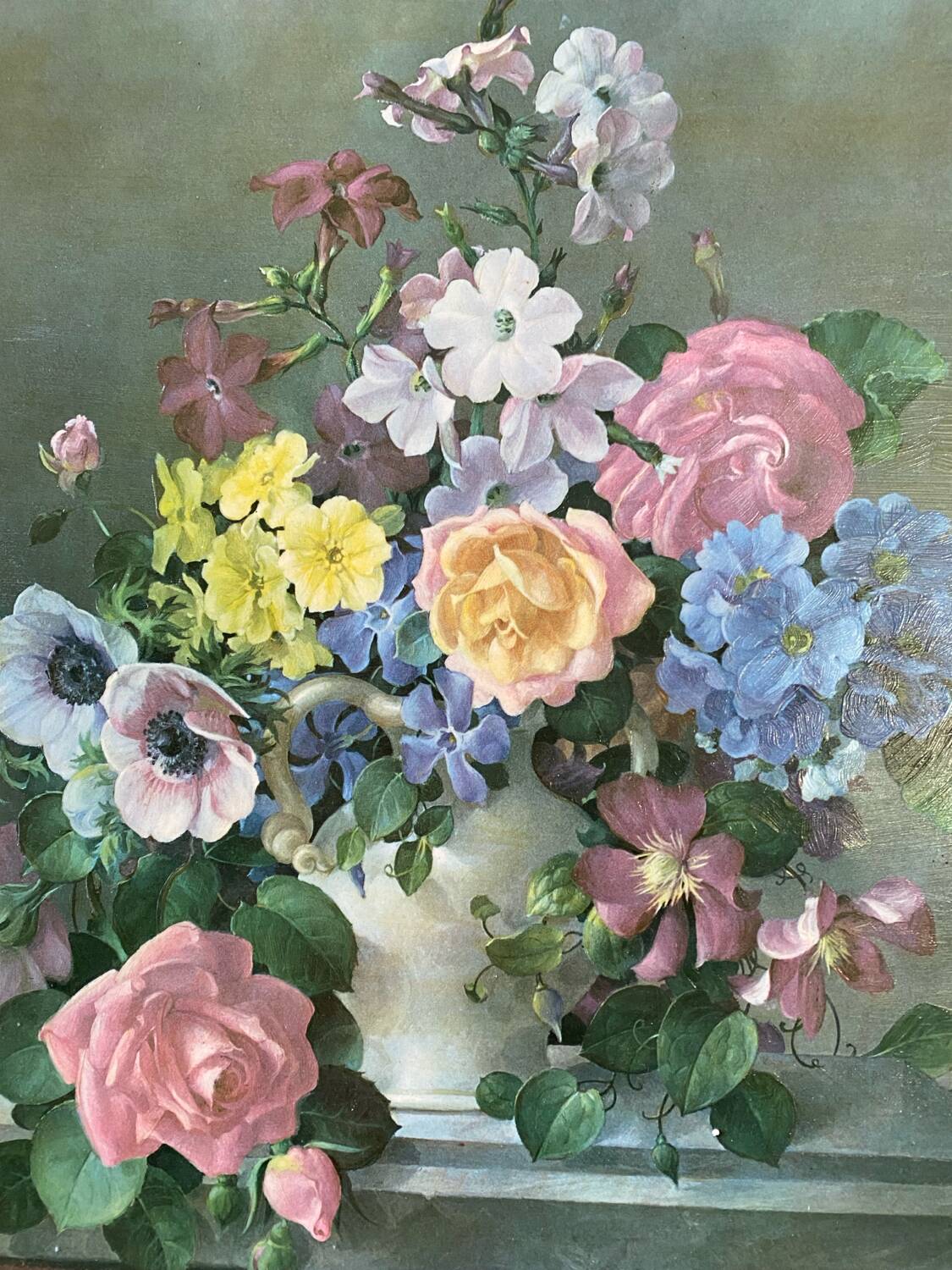 Bouquet of flowers signed Harold Clayton