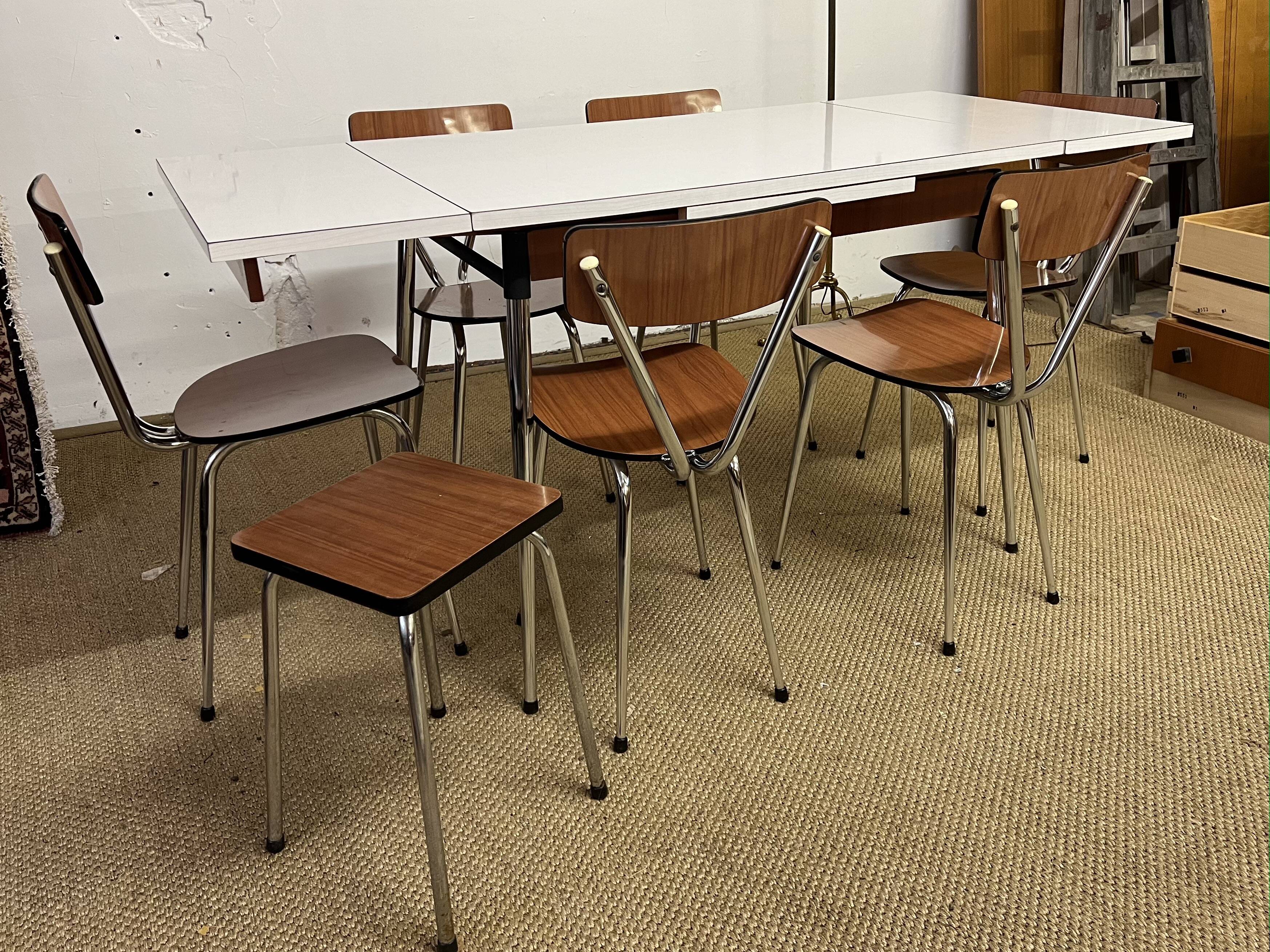 Tublac formica table and chairs set 1970