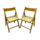 Duo of canned folding chairs